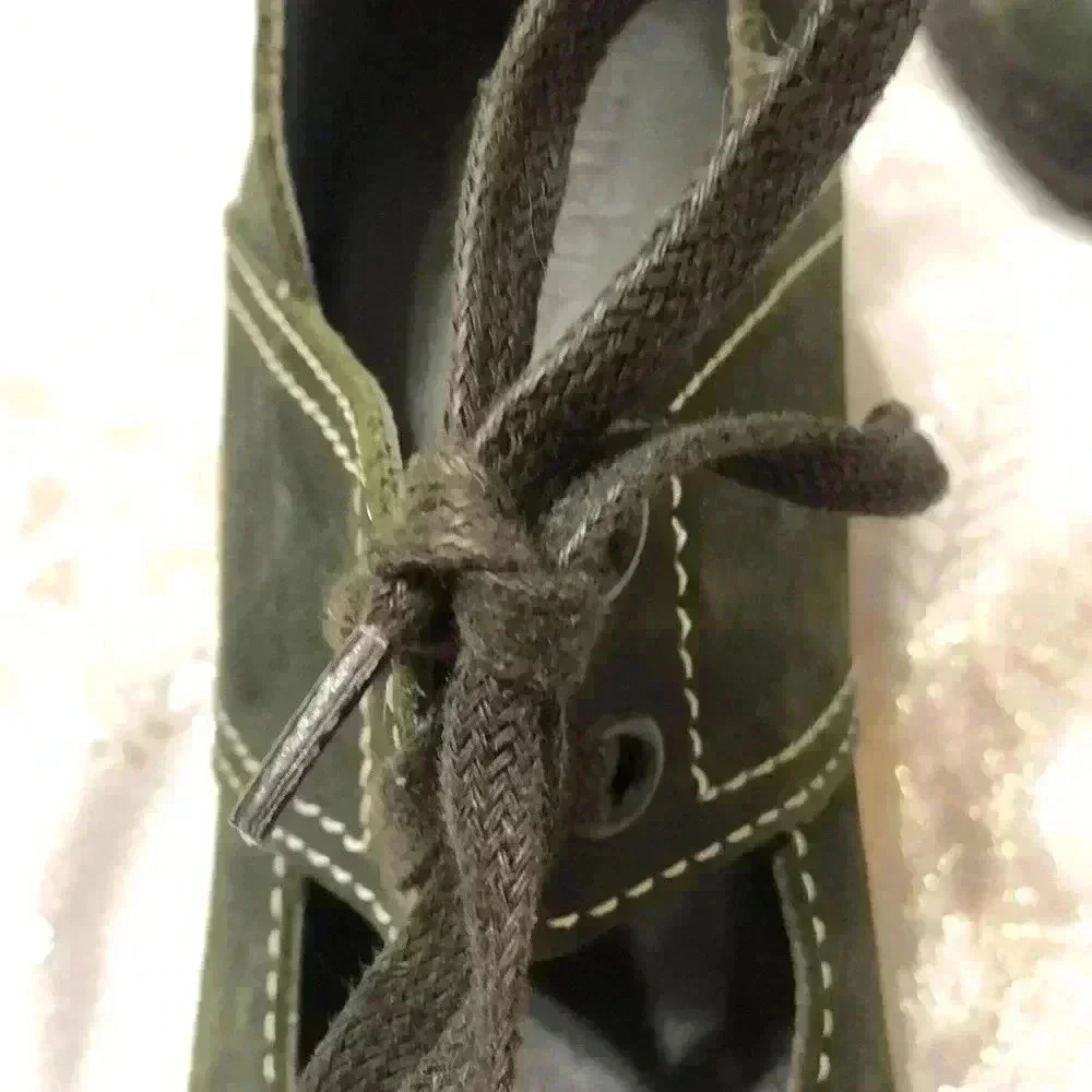Arche Dark Green Suede Wedge Shoes